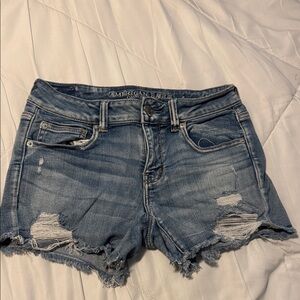 American Eagle Outfitters Distressed Blue Jean Shorts